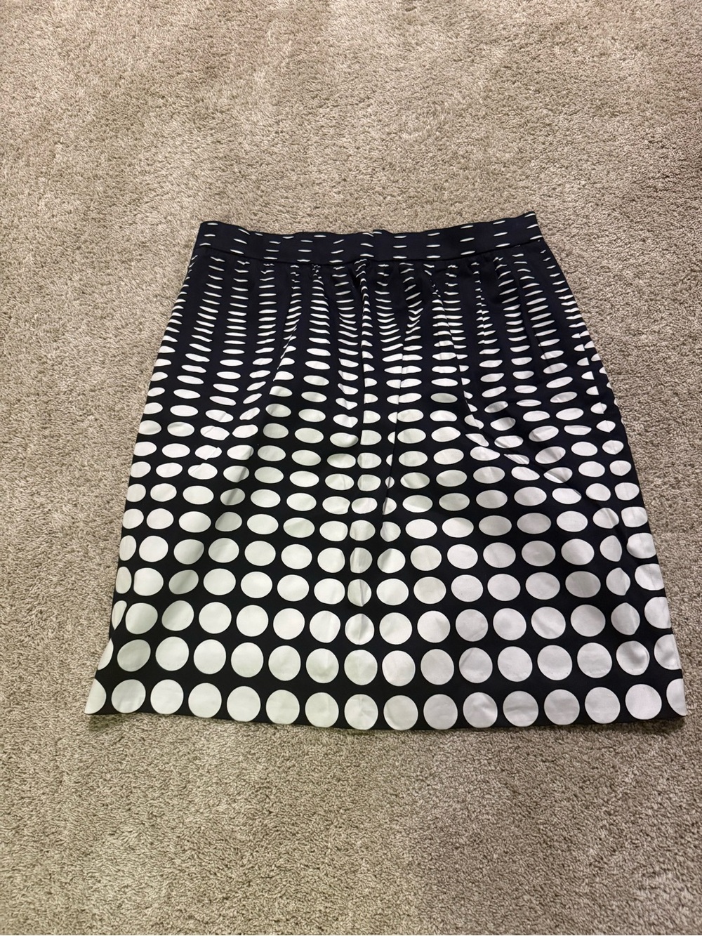 J. Crew Black and Navy Polka Dot A-Line Skirt